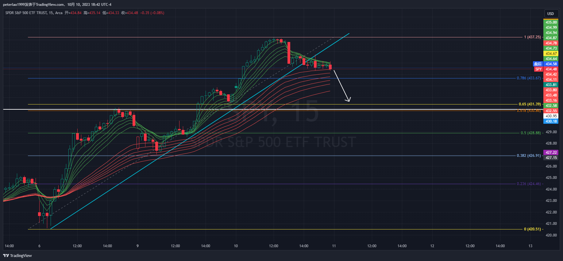 SPY 10/11 预测回踩到